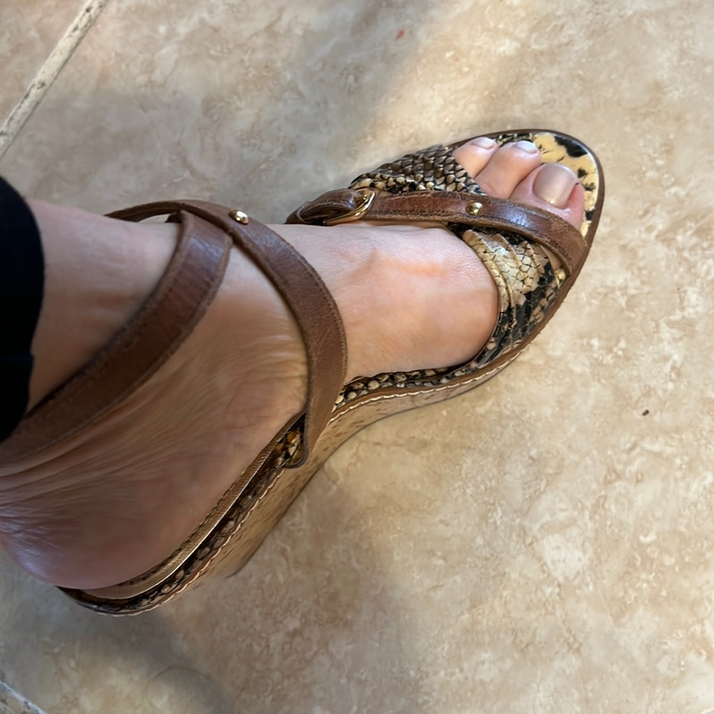 Gorgeous wedge snake skin and leather by Marc Fisher